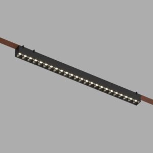 DK5572-BK Cветильник для трека-ремня Belty, серия Grill, со светодиодом, L642*W40*H45мм, 48V DC, 24W, RA90, 24°, 4000K, IP20, черный, алюминий